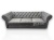 Szara Sofa 3-osobowa Chesterfield TOKIO z kryształkami 225cm