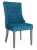 Krzesło glamour tapicerowane w niebieskim welurze - przód