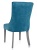 Krzesło glamour tapicerowane w niebieskim welurze - tył