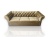 Elegancka sofa welurowa złota 3-osobowa z kryształami – meble glamour