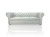 elegancka sofa Chesterfield pikowana srebrne guziki i ćwieki