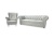 zestaw sofa Chesterfield Monaco i fotel Uszak Prestige 2770 szary velvet