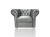Fotel Chesterfield Silver Ikoo 19 srebrny Velvet premium