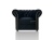 fotel chesterfield czarny z ćwiekami i kryształami glamour
