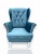 Niebieski Fotel z Kryształami Diamentowymi - Stylowy fotel jednoosobowy na wysokich nogach
