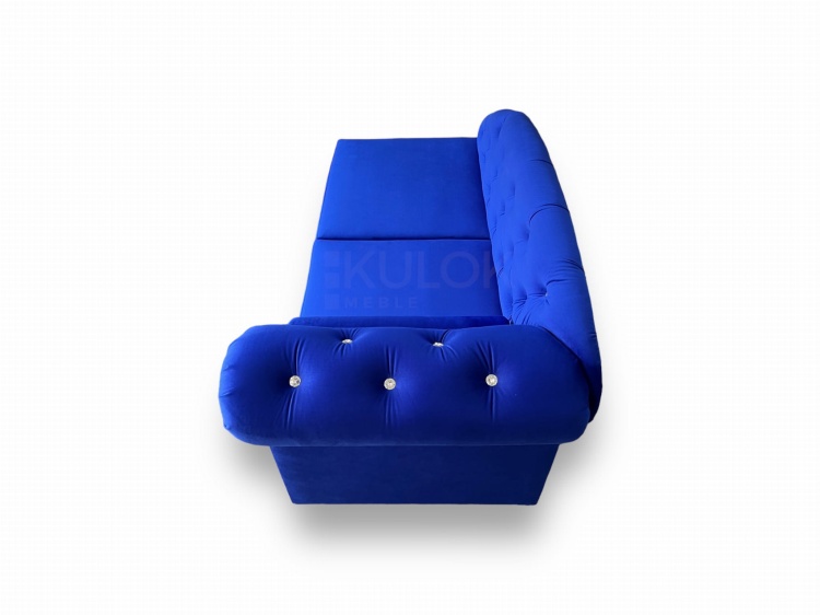 Tapicerowane leżanka z dostępną stroną lewą pikowana kryształkami