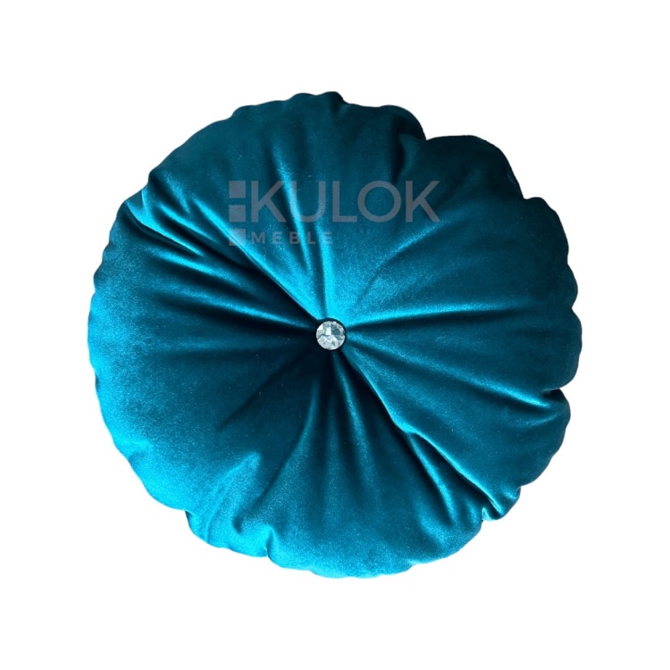 Glamour w Turkusie: Poduszka Dekoracyjna 45 cm z Kryształkiem