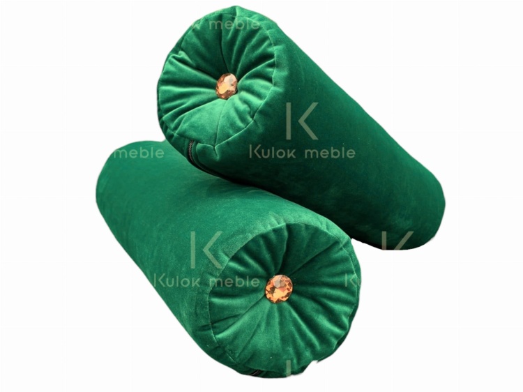 Poduszka wałek glamour butelkowa zieleń