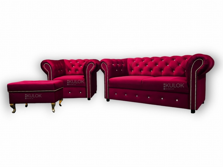 Luksusowy zestaw mebli chesterfield