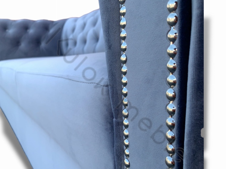 Elegancki Chesterfield z Listwą Włoską Ćwiekami