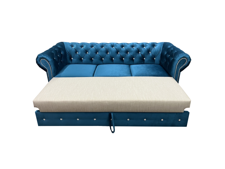 Chesterfield Sofa Wykonana na Zamówienie z Funkcją Spania
