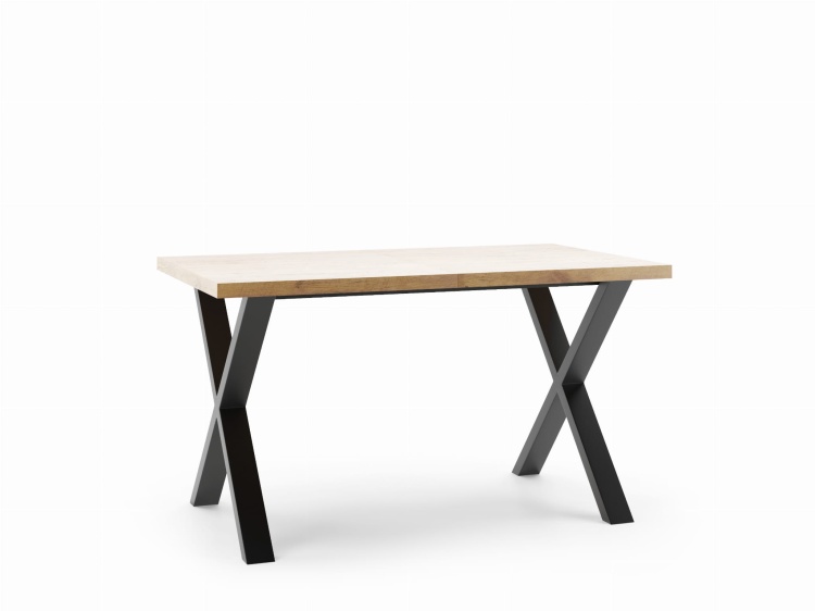 Stół Rozkładany Xeon Dąb Lancelot na Stalowych Nogach w kształcie X 140cm