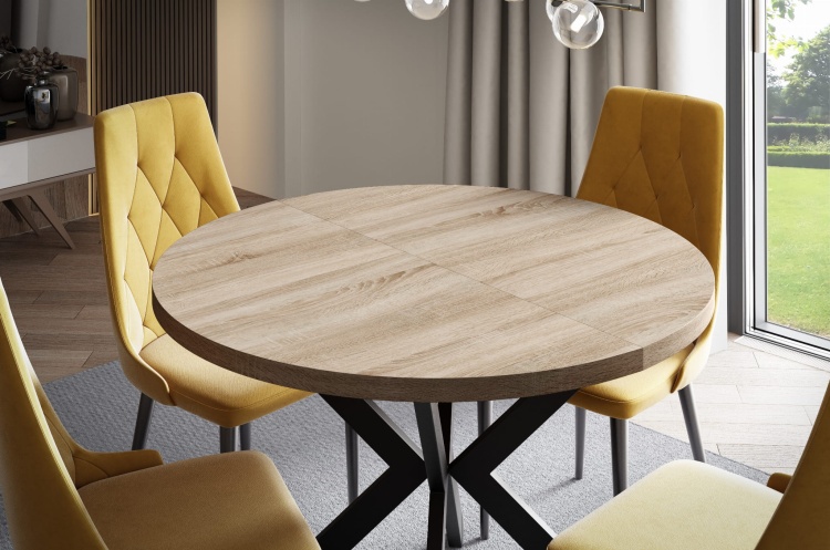 Naturalny, przyjemny odcień Dębu Sonoma, który podkreśla prostotę i harmonię stołu.