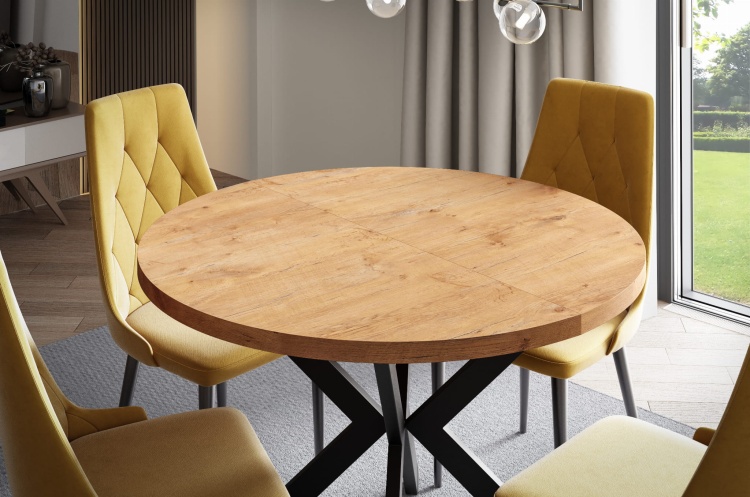 Elegancki stół w odcieniu Dębu Lancelot, dodający klasy i subtelnego uroku do każdego wnętrza.