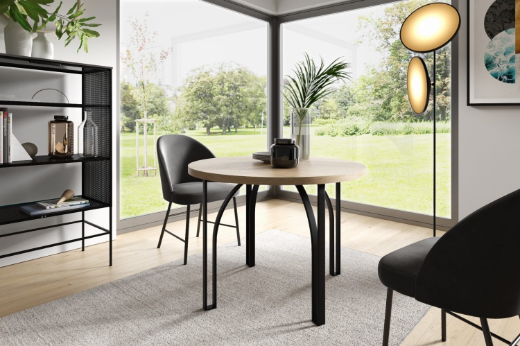 Salon w Stylu Loft - Stół Okrągły Orebro