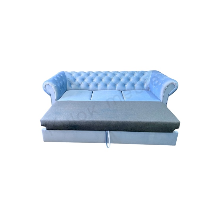 Sofa Chesterfield TOKIO z funkcją spania delfin - Komfortowy sen na eleganckim meblu