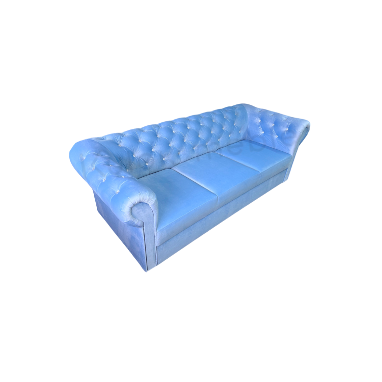 Sofa chesterfield w Magic Velvet 2260 - Pikowana elegancja z subtelnym błyszczącym akcentem kryształków