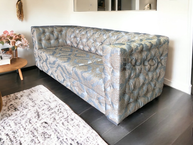 Designerska Kanapa z funkcją spania w oryginalnym wzorze w nowoczesnym salonie