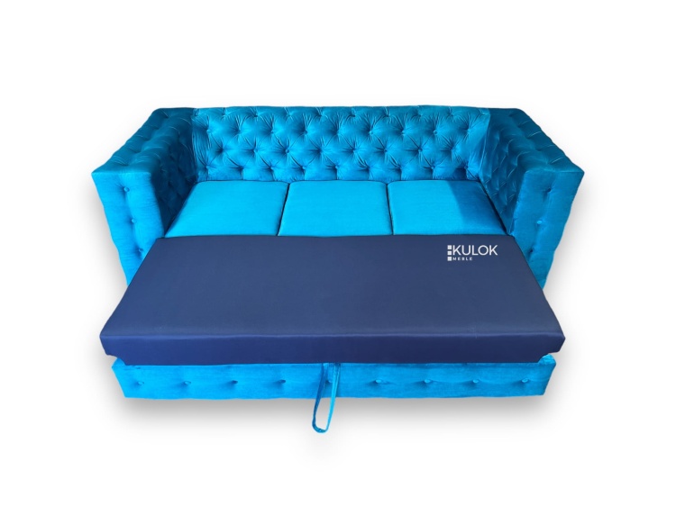 Funkcja spania kanapy 3-osobowej "Manchester" - idealna dla gości lub codziennego użytkowania.