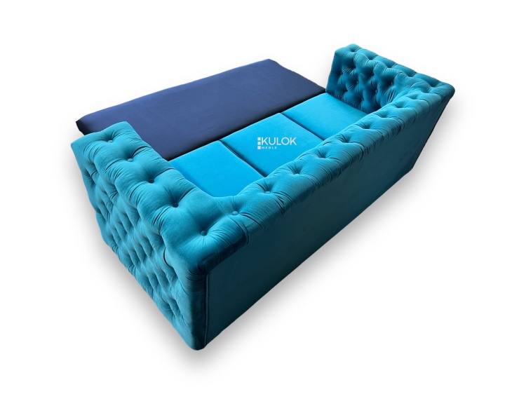 rozkładanie funkcja spania sofa manchester turkus mustang velvet 25513 turkus niebieski