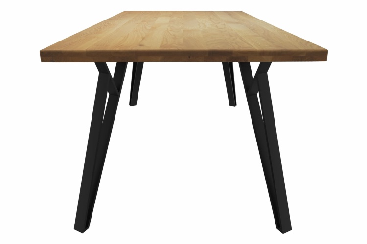 Loftowy stół dębowy Garda z metalowymi nogami