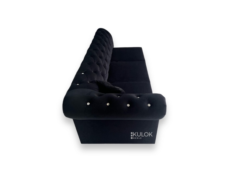 Ekskluzywna leżanka Chesterfield 200 cm glamour z kryształkami – sprawdź ofertę