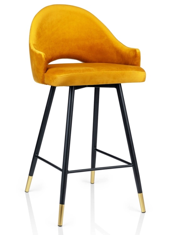 Hoker barowy Megan miodowy z ozdobnymi złotymi końcówkami