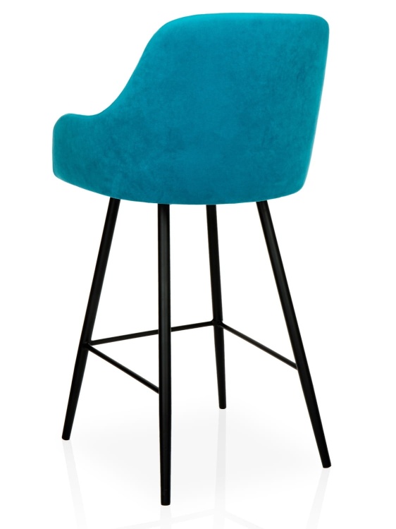 Krzesło barowe morski hoker z ozdobnym przeszyciem - magic velvet - widok z tyłu