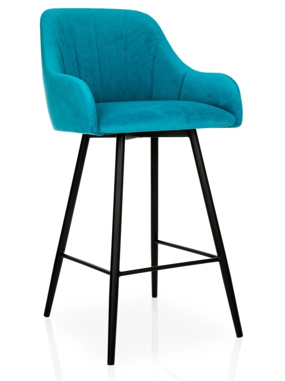 Hoker morski tapicerowany z czarnymi nogami - widok z boku