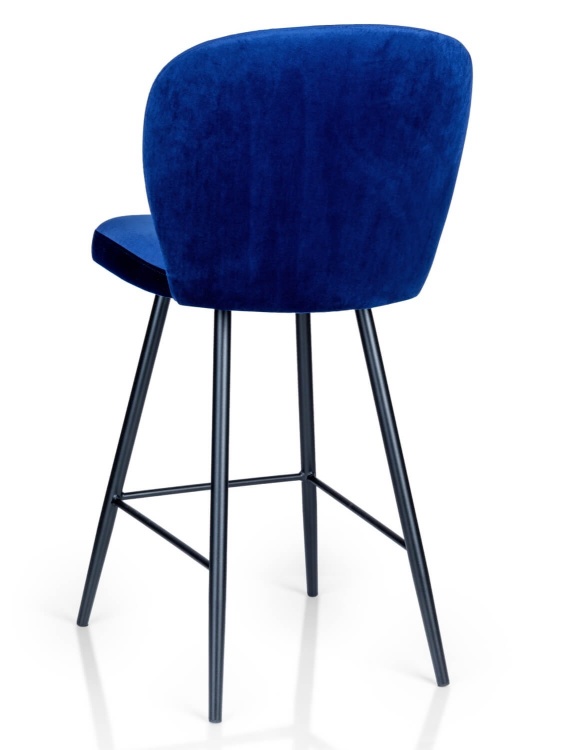 Hoker tapicerowany z granatowym obiciem