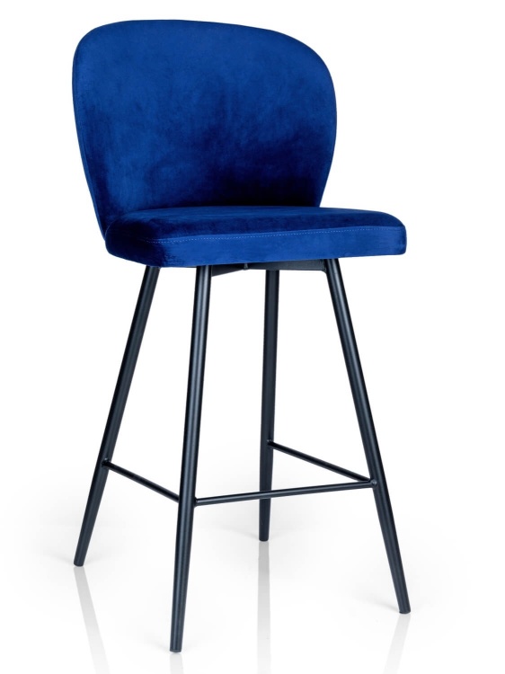 Elegancki hoker do wyspy kuchennej granatowy