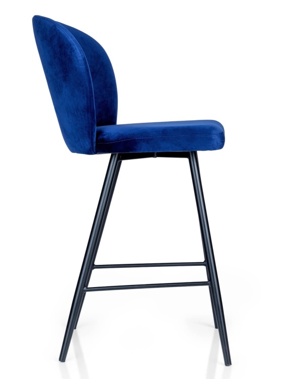 Hoker barowy z oparciem w stylu muszli