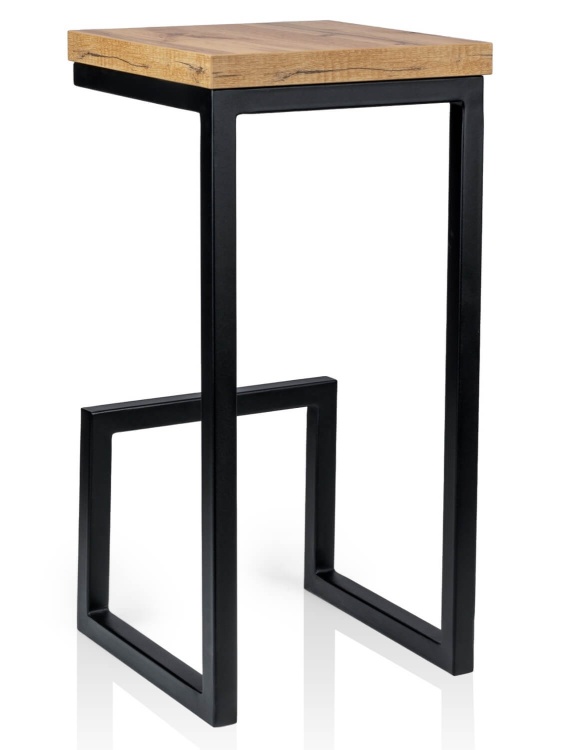 nowoczesny hoker barowy Cezar 2 z drewna i metalu