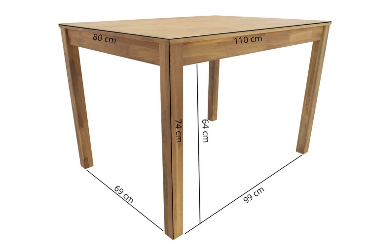 Stół Henry 2 z drewna dębowego do salonu