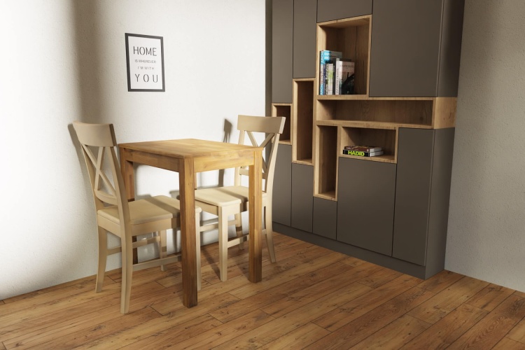 Solidny stół drewniany do małych przestrzeni