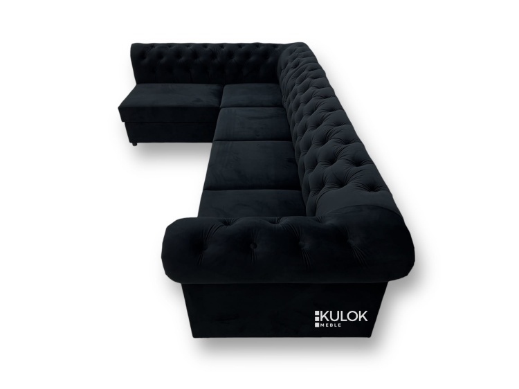Narożnik Chesterfield Primavera Bis w tkaninie Magic Velvet, widok ogólny
