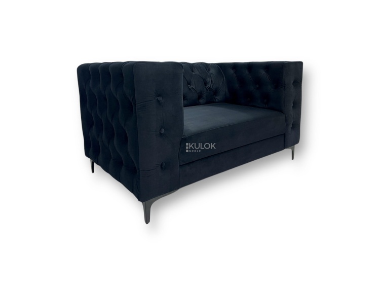 Sofa 2-osobowa czarna – Styl glamour i jakość wykonania