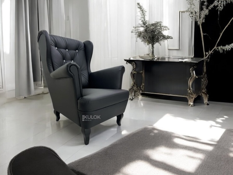 Stylowy fotel Uszak z polskiej produkcji