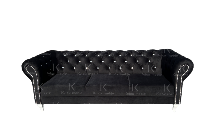 Białe Nogi Ludwik - Stylowe Podparcie dla Trzyosobowej Sozy Chesterfield.