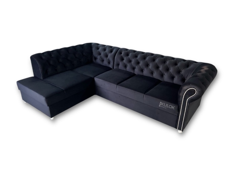 Elegancki narożnik z pojemnikiem na pościel, Magic Velvet 2219