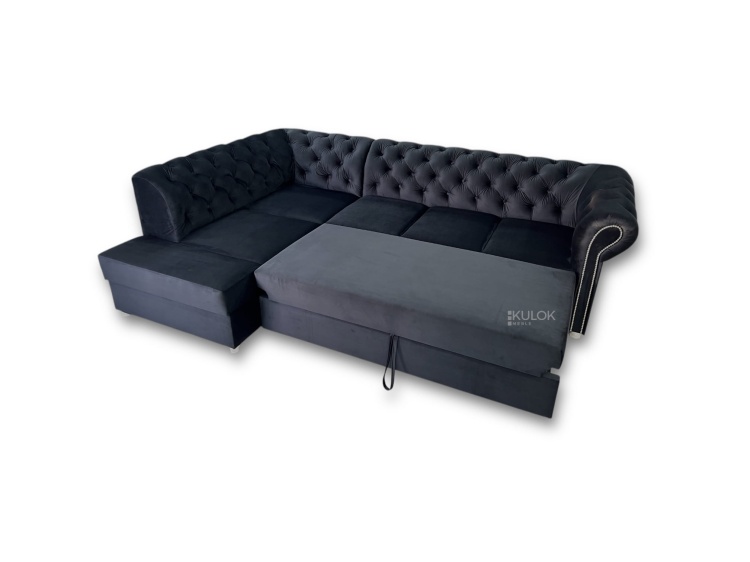 Narożnik lewostronny do salonu – elegancki, funkcjonalny, z pojemnikiem