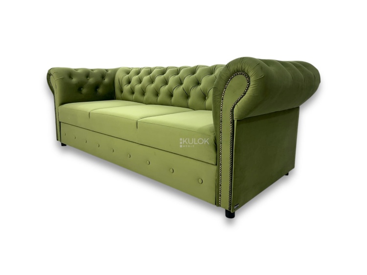 Sofa glamour z ozdobnymi ćwiekami barokowymi