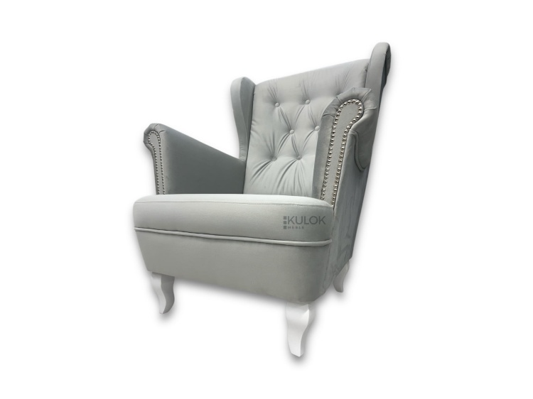 fotel Uszak Prestige 2770 szary velvet glamour