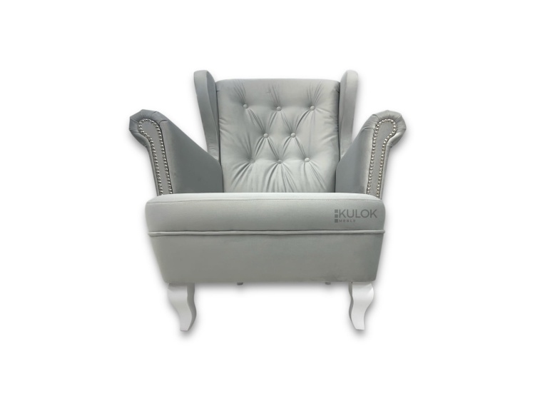 fotel Uszak Prestige 2770 z wysokim oparciem szary velvet