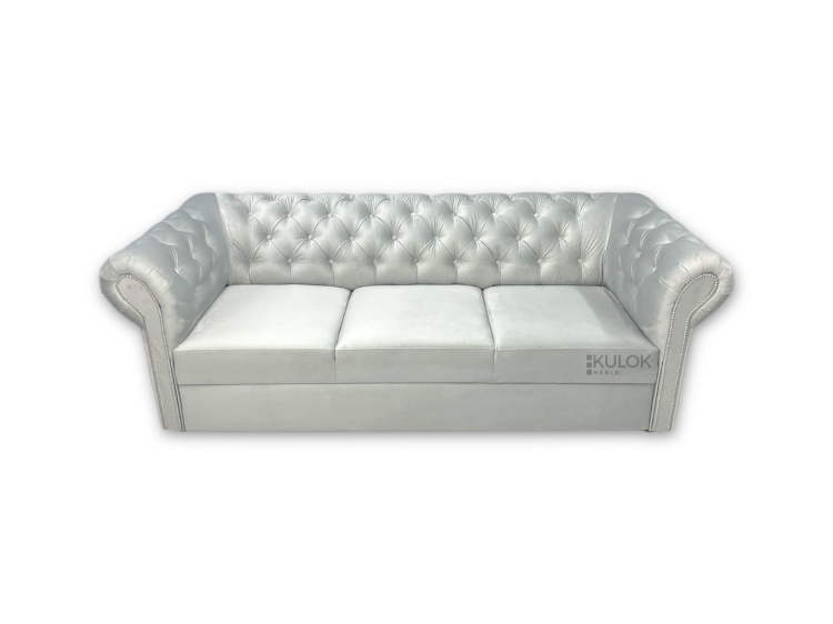 sofa Chesterfield tapicerowana aksamitna z funkcją spania
