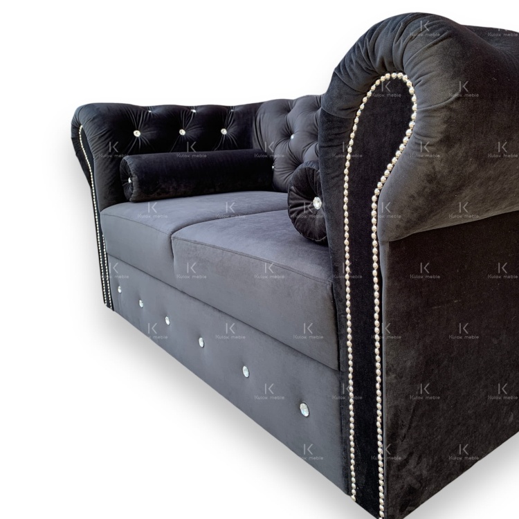 Sofa Chesterfield Dwuosobowa - Pikowana Ręcznie na Wymiar