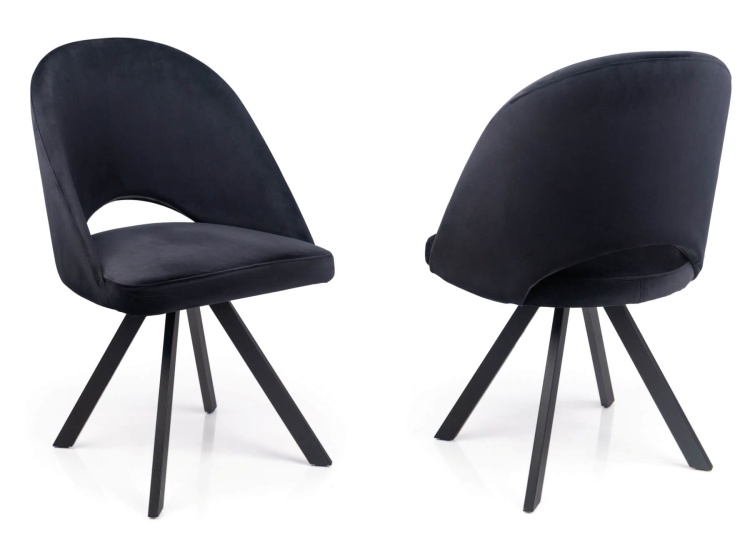 krzesło do jadalni Marco czarne – tył i nogi pająk z metalu