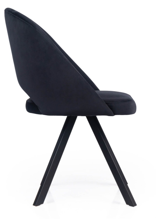 krzesło Marco velvet black z podcięciem – luksusowy styl widok z boku