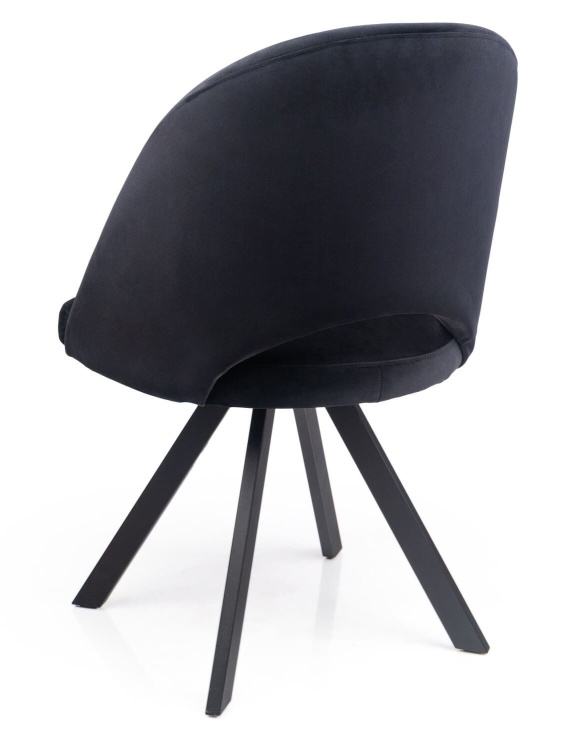 loftowe krzesło Marco z welurową tapicerką – tylny widok