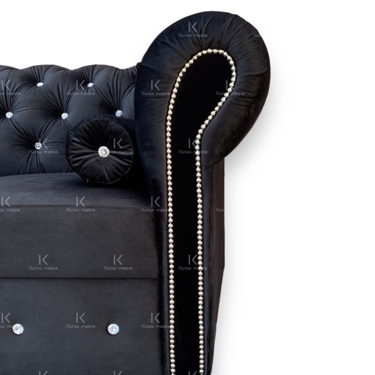 Srebrne Nogi Chrom - Nowoczesny Akcent Sofy Chesterfield